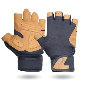 Kobo WTG-69 Weight Lifting Gym Gloves Hand Protector for Fitness Training with Wrist Support