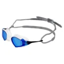Airavat Razor 1.0 swimming goggles in black and blue with anti-fog lenses and silicone gaskets.