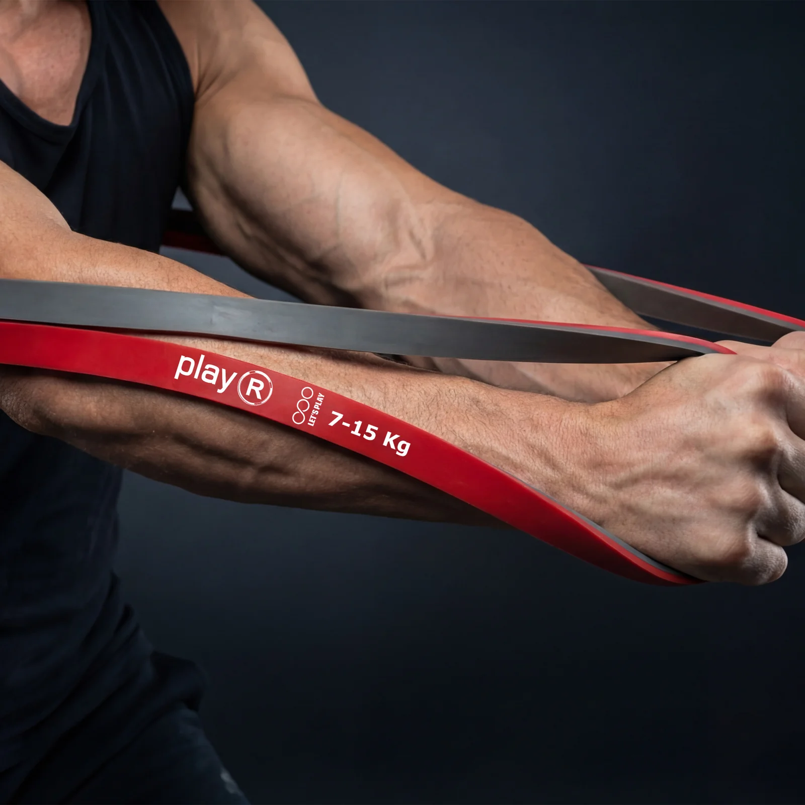 Play-R Resistance Band Dual Red Grey color 7-15 Kg - Pack of 1 3 Play-R Resistance Band Dual Red Grey color 7-15 Kg - Pack of 1 - Image 3