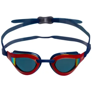 Airavat Pacer 4.0 professional swimming goggles with blue mirror lenses and adjustable wide strap.