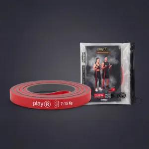 Play-R Dual Red and Grey resistance band for 7-15kg tension strength training.