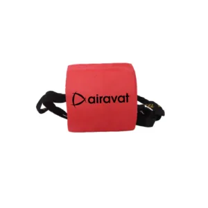 Airavat Swimming Drum in bright orange with black adjustable nylon waist strap and buckle.