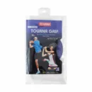Tourna Original Overgrip XL 10-grip roll in signature light blue with finishing tapes.