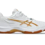 ASICS COURT CONTROL FF 4 BADMINTON SHOES - WHITE / PURE GOLD