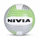 Nivia VB 3000 PU Hand-Stitched Training Volleyball in Green/White with dotted surface.
