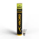 Tube of 12 Hundred S40 feather shuttlecocks with the signature blue and silver packaging.