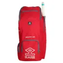 Shrey Kare Duffle Bag in Black, showcasing the padded top grab handle, side bat pocket, and reinforced abrasion-resistant bottom.