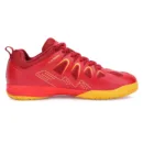 Yonex Blaze-4i court shoes in Black/Gold, highlighting the hexagonal grip pattern and reinforced toe area.