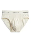 Panache 10025 Cricket Supporter in white, showing the reinforced waistband and integrated pouch for protective guards.