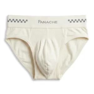Panache 10025 Cricket Supporter in white, showing the reinforced waistband and integrated pouch for protective guards.