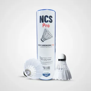 Victor NCS Pro Hybrid Shuttlecocks in a 6-pack tube featuring carbon fiber stems and foam feathers.