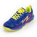 Yonex Dominant 6 Badminton Shoes in Digital Aqua, showing the contoured Tru Shape toe box and the Hexagrip non-marking sole.