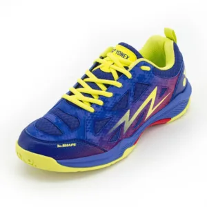 Yonex Dominant 6 Badminton Shoes in Digital Aqua, showing the contoured Tru Shape toe box and the Hexagrip non-marking sole.
