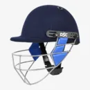 DSC Guard Cricket Helmet in Navy Blue, showcasing the adjustable steel grill and ventilated outer shell.