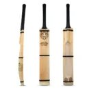 GLS DB-10000 Scoop Cricket Bat showcasing its intricate full-face laser engravings, deep back scoops, premium Singapore cane handle, and high-gloss natural polish.