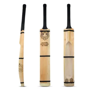 GLS DB-10000 Scoop Cricket Bat showcasing its intricate full-face laser engravings, deep back scoops, premium Singapore cane handle, and high-gloss natural polish.