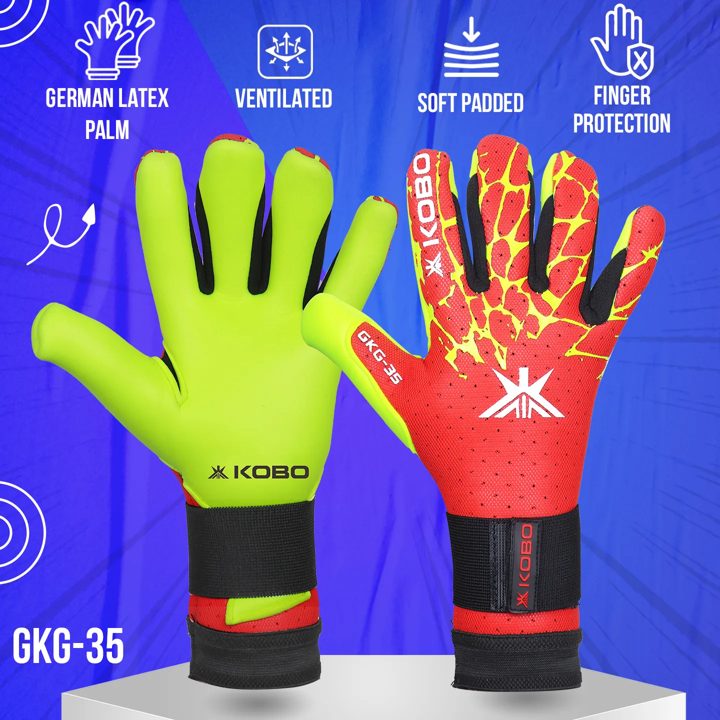Kobo GKG-35 Football Goal Keeper Gloves 2 Kobo GKG-35 Football Goal Keeper Gloves - Image 2