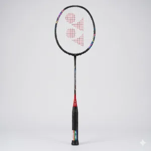 Yonex Nanoflare 8000i Badminton Racket in a premium grey and gold finish, displaying its slim aerodynamic frame profile and comfortable G4 handle grip.