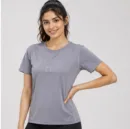 LAASA 2625 Women's Workout T-Shirt in a sleek athletic cut, showcasing the lightweight breathable fabric matrix, flatlock stitching, and subtle reflective brand logo.