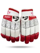 SG Sunny Tonny Batting Gloves displaying the multi-sectioned white finger rolls, reinforced lead finger tips, and wide elastic wrist strap.