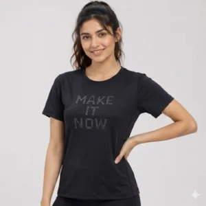 LAASA 2625 Women's Workout T-Shirt in a sleek athletic cut, showcasing the lightweight breathable fabric matrix, flatlock stitching, and subtle reflective brand logo.