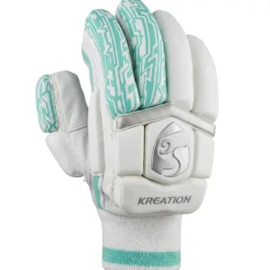 New 2026 SG Player Edition Batting Gloves showcasing the clean all-white professional profile, multi-segmented split fingers, textured leather palm patches, and embossed metallic branding.