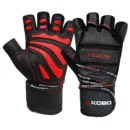 KOBO WTG 13 Gym Gloves with Wrist Support Premium KOBO Weight Lifting Gym Gloves KOBO Leather Gym Gloves for Workout Training KOBO Gym Gloves Anti Slip Grip