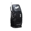 SF Summit 222 Duffle Bag in Black/Gold, highlighting the internal bat sleeves, padded shoulder straps, and reinforced base.