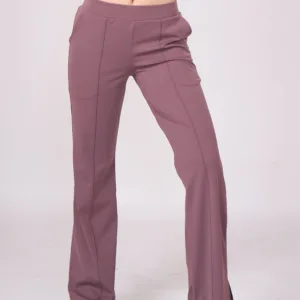 LASSA Women's Mid-Rise Bell Bottom Pants Women's Bell Bottom Pants with Side Slit LASSA Flared Activewear Pants Women's Stretch Bell Bottom Trousers LASSA Athleisure Bell Bottom Pants