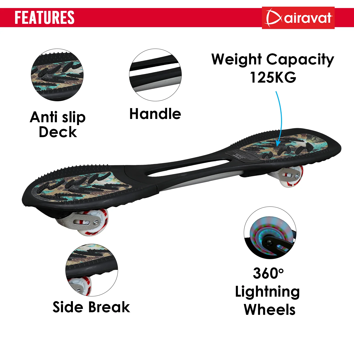 AIRAVAT PLUG 7804 Waveboard with LED Wheels 4 AIRAVAT PLUG 7804 Waveboard with LED Wheels - Image 4
