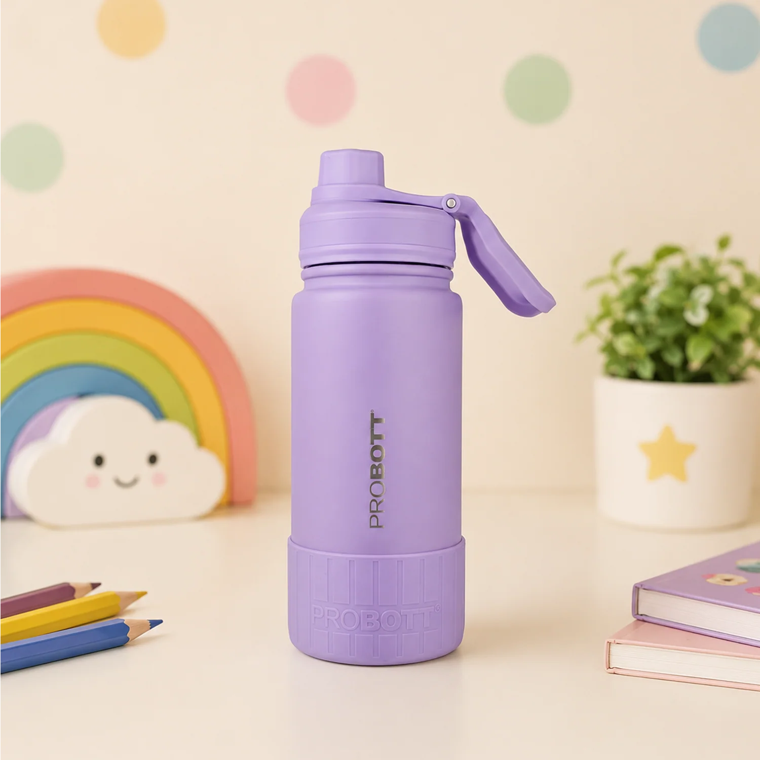 Probott Class 360ml Thermoses Vacuum Insulated Flask 1 Probott Class 360ml Kids Flask Bottle Greenish Blue Probott Stainless Steel Water Bottle for Kids Vacuum Insulated School Water Bottle Leak Proof Kids Flask Bottle Probott 360ml Thermos Bottle