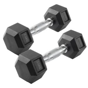 PowerMax DRH-02.5 2.5KG Hex Dumbbell Pair PowerMax Rubber Coated Hexagon Dumbbells 2.5kg Gym Hex Dumbbells PowerMax Strength Training Weights Anti Roll Rubber Dumbbells