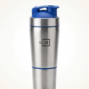 GO24 Kinetic Steel Shaker Stainless Steel Protein Shaker Bottle GO24 Gym Shaker Fitness Supplement Mixing Bottle Leak Proof Steel Shaker