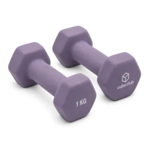 Cube Club Neoprene Dumbbell Set 1kg to 5kg – Colour Coded Hex Shape