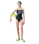 Speedo Girls Endurance10 Medley Print Muscleback V-Cut Swimsuit – Chlorine Resistant UPF 40+