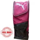 Puma Wheeler Cricket Kit Bag 89cm – Wheeled Duffle Chilli Pepper Black White Side View
