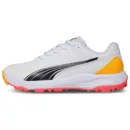 Puma 24 FH Rubber Cricket Shoes White Black Sun Stream – Lateral View Style 109277 01